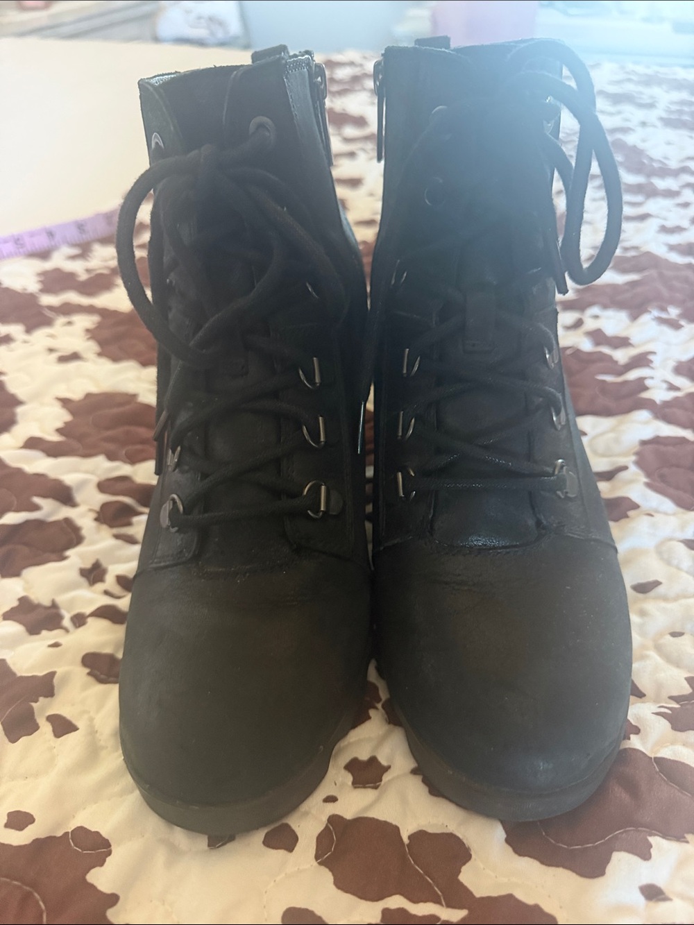 Women's Sorel leather Lace-Up Ankle Boots in Black